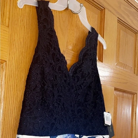 Women’s Formal Dress Plus Size 14W 16W City Studios A-Line Blue Glitter-Lace